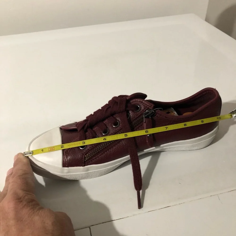 Coach Leather Sneakers with Zippers Burgundy NWT - Picture 6 of 6